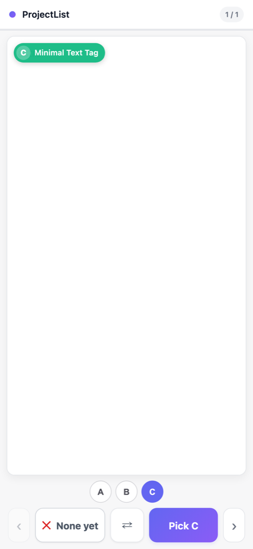 A walk on a phone showing options A, B and C